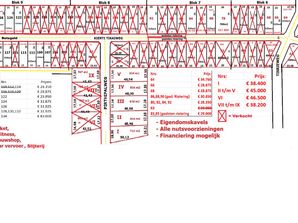 Celebesweg , zijstraat Malangweg. Eigendomskavels vanaf Dichtbij Wanica Ziekenhuis (1 km), School en Supermarkt in de buurt - Foto 2