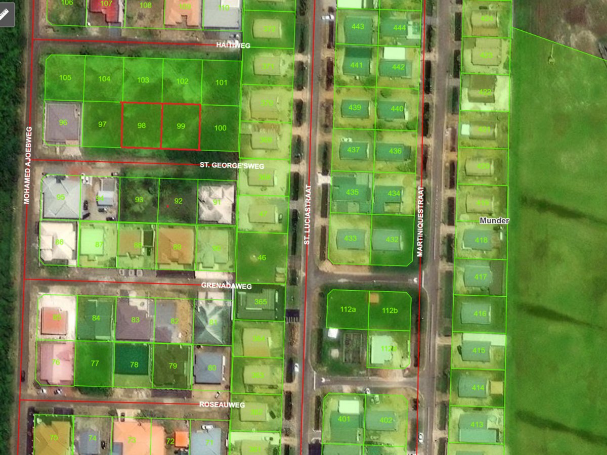 Eigendom, Chiragali project ring st. Georgestraat 400 m2. Twee percelen naast elkaar. Gated community. Alle nutsvoorziening aanwezig. Prijs per stuk - Hoofdfoto