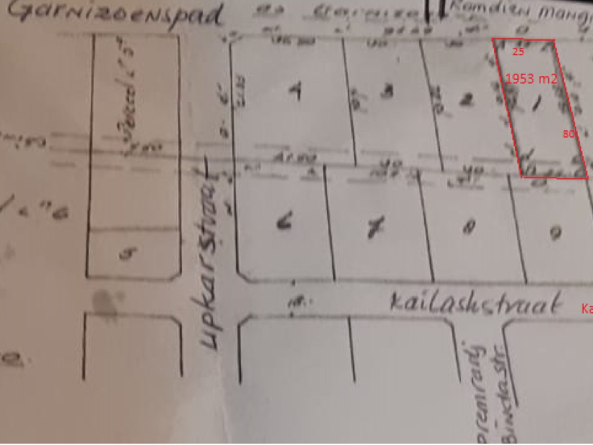 Eigendom, Garnizoenspad, op de hoofdweg,  gr. 1953 m2 (25x80m). Hoogte Upkarweg - Foto 2