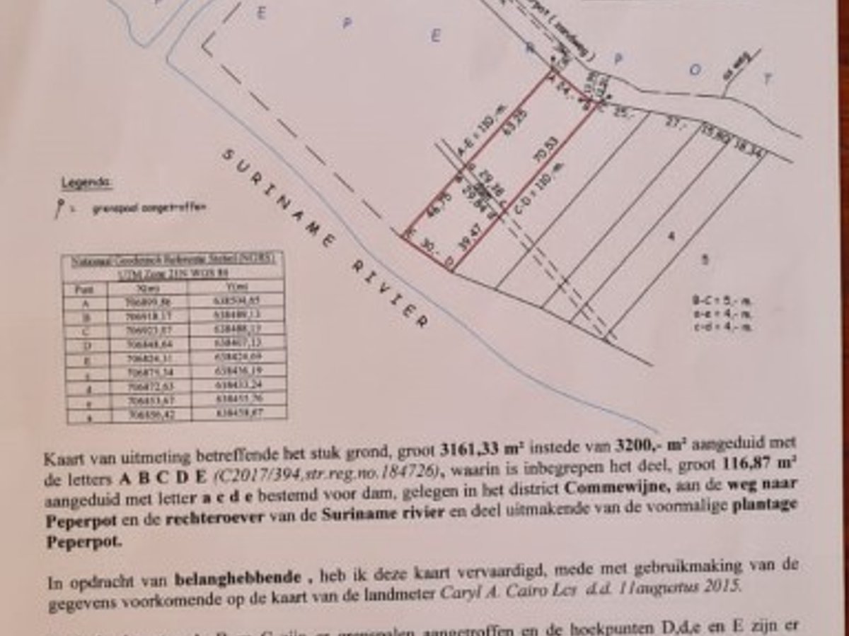 Eigendom 8463 m2 te Welgelegen Coronie. Zeer goed langs asfalt weg gelegen perceel - Hoofdfoto