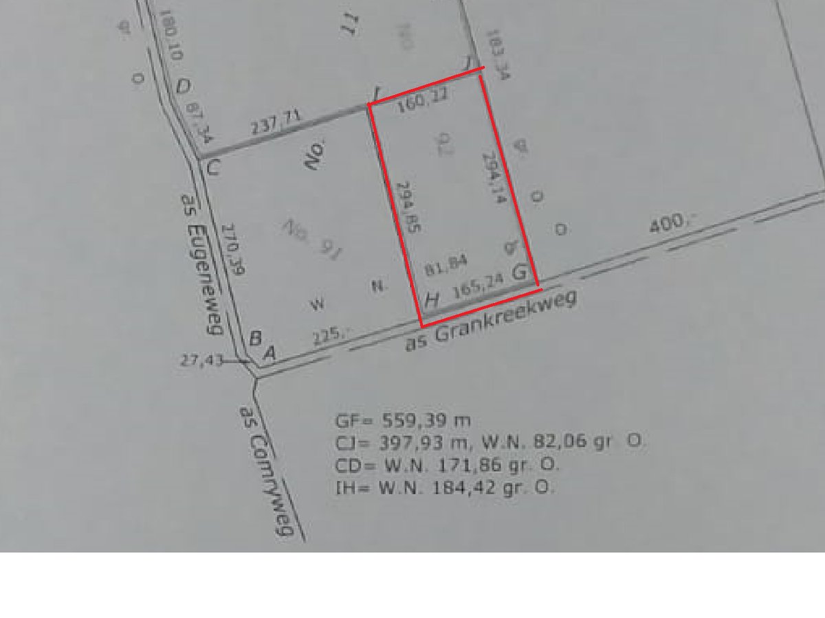 Eigendom Weg naar Peperpot, groot 3161 m2 (30x110m). Langs Suriname rivier. Met een grote onderhoudsstrook - Hoofdfoto