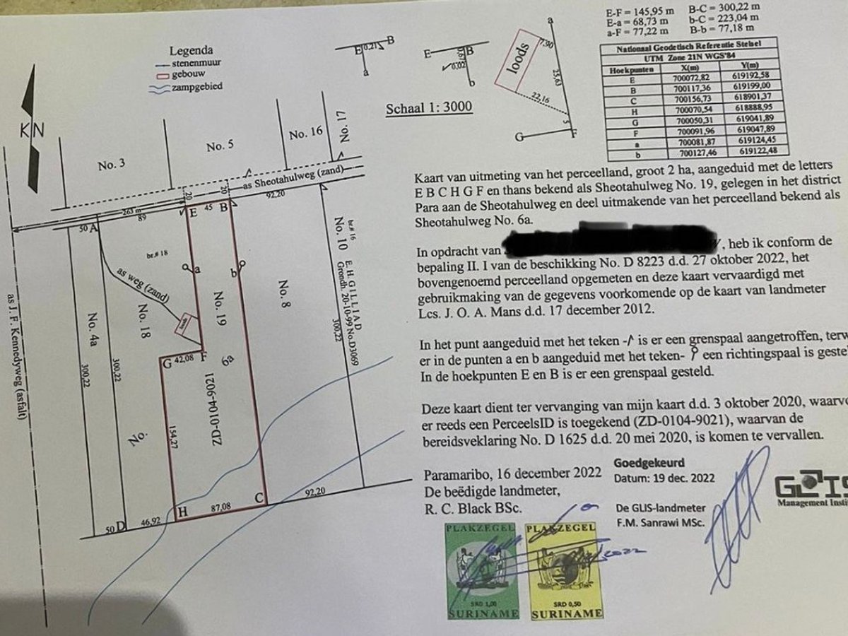 Grondhuur. Sheotahulweg . Groot 2ha.  Perceel ID,  beschikking en andere stukken aanwezig. Stroom en watervoorziening aanwezig - Hoofdfoto