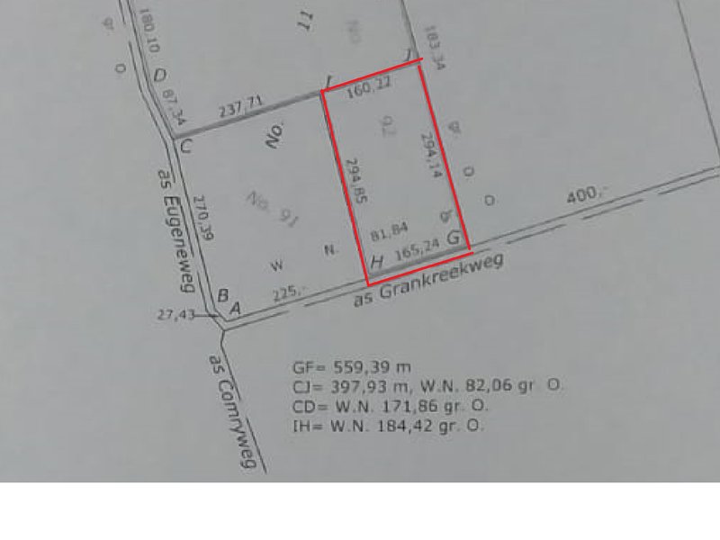 Eigendom Weg naar Peperpot, groot 3161 m2 (30x110m). Langs Suriname rivier. Met een grote onderhoudsstrook