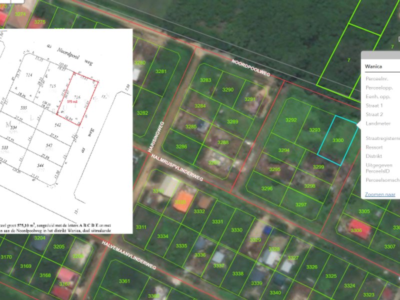 Grondhuur, 1466 m2, Tjong A Kietweg te Livorno. In een zijstraat 2e perceel (30x48m). Zeer goed gelegen,  dichtbij winkels, bar, bakkerij, onsbelang, 
