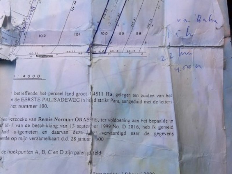 Grondhuur. Rijsdijk – Grankreek 5 ha. Tegenover MTC, stroom en water aanwezig. Geheel ontbost. Frontbreedte 165m