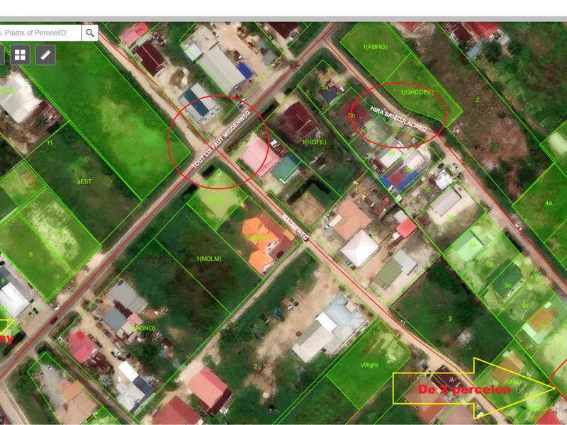 Tawajarieweg Lelydorp: Eigendomskavels,  vanaf Op loop afstand (900m) van Markt Lelydorp en Politieburo