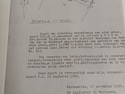 Eigendom. Dageraadweg – Lalauweg . Groot 523 m2. Goed gelegen bouwklare kavel in een bewoond omgeving met alle nutsvoorzieningen - Foto 1